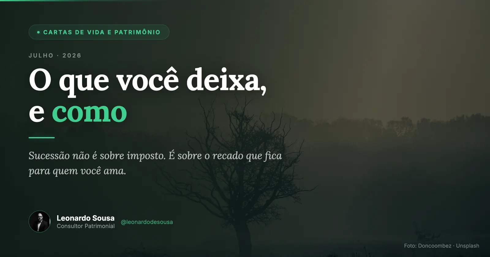 Capa da carta: O que você deixa, e como