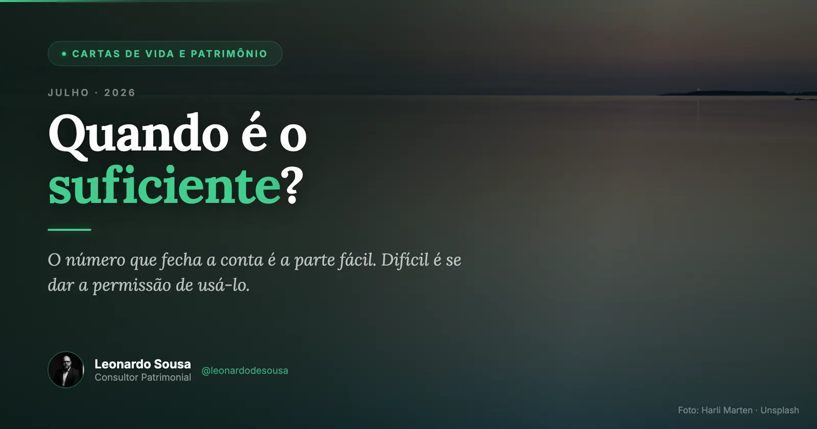 Capa da carta: Quando é o suficiente?